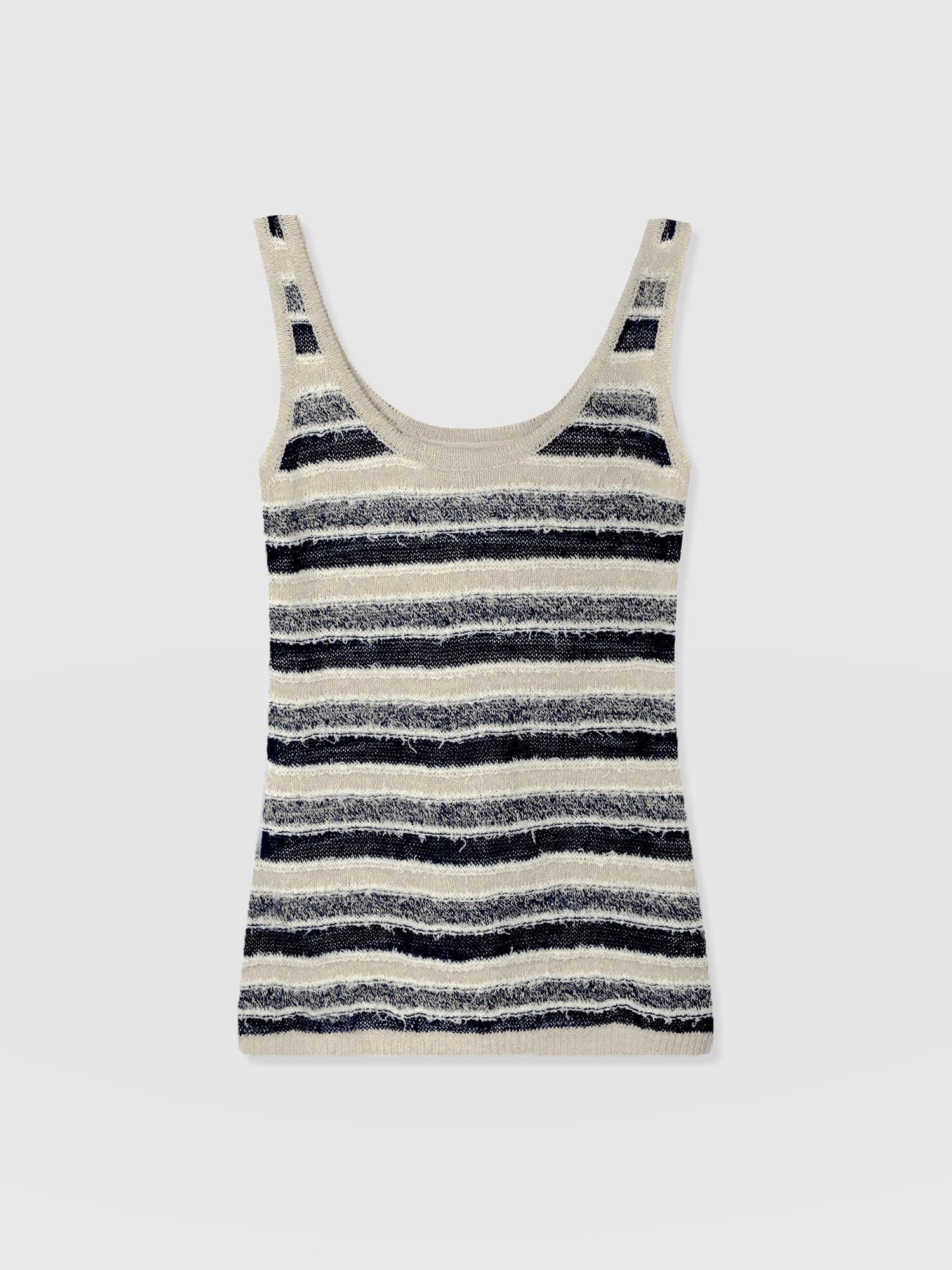 Fearne Knit Cami - Blue Stripe - Women's Tanks | Saint + Sofia® USA